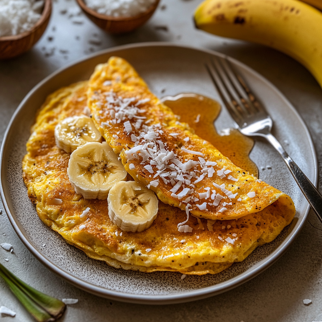 omelette sucree banane coco