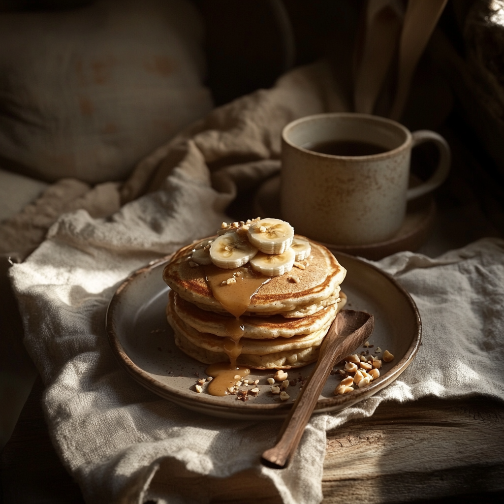 pancakes avoine banane cacahuete