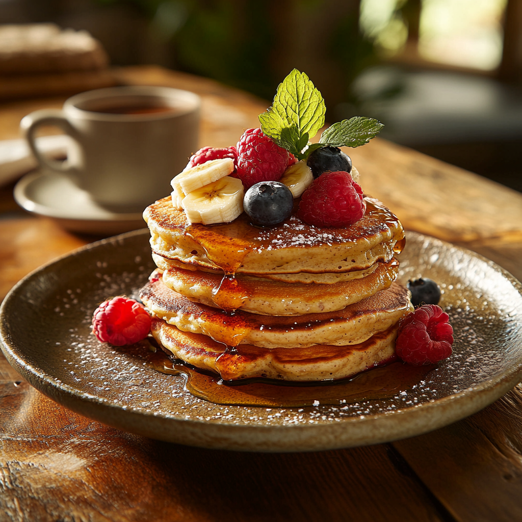 pancakes avoine banane fruits rouges