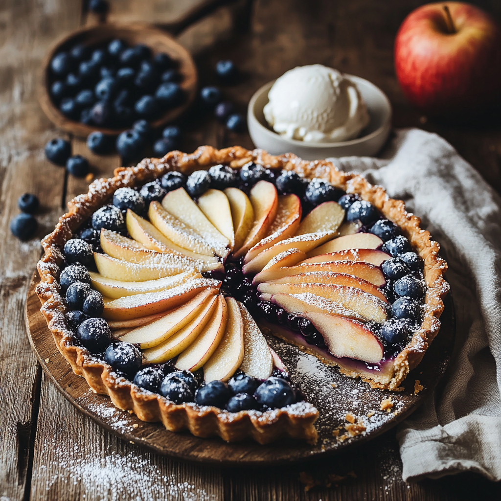 Tarte pommes myrtilles sans sucre ajouté