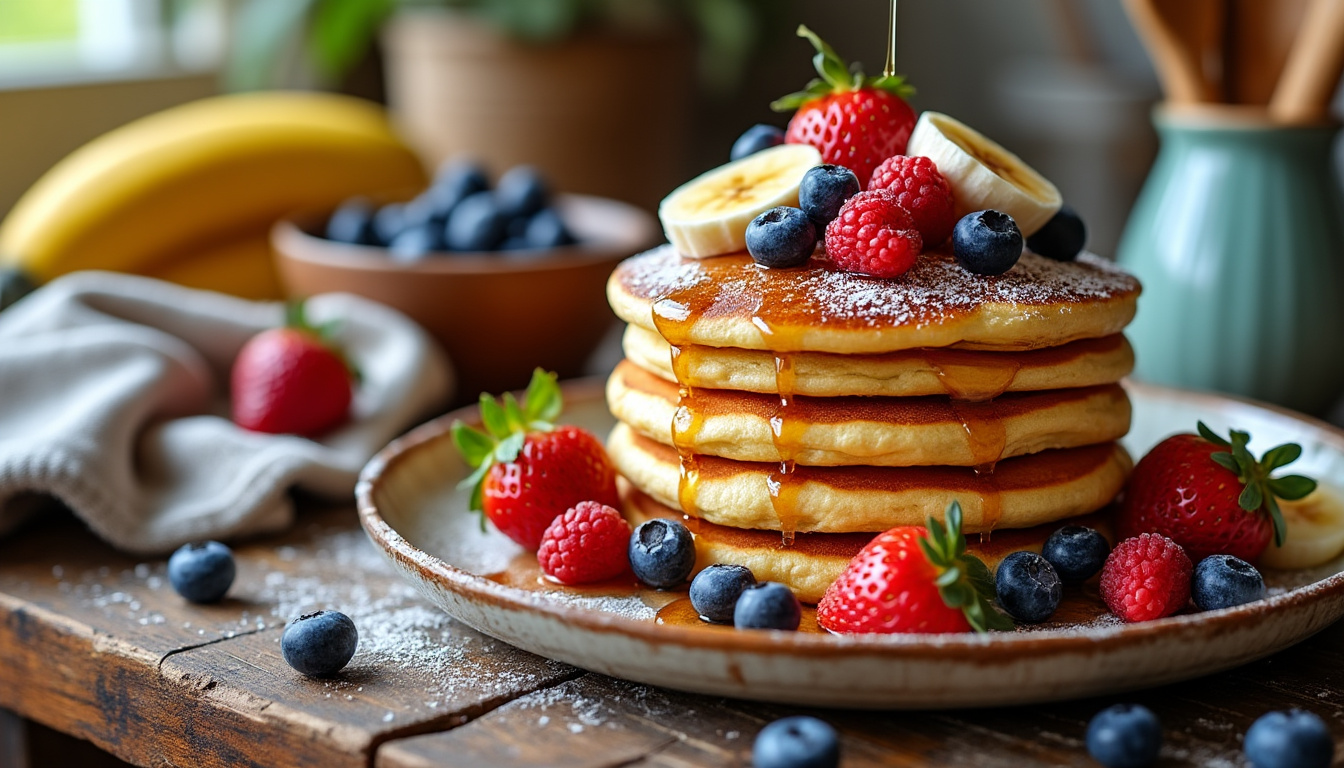 Pancakes sans sucre : recettes savoureuses et saines à découvrir 2 découvrez des recettes de pancakes sans sucre qui allient saveur et santé. idéales pour un petit-déjeuner gourmand et léger, ces recettes vous permettront de savourer des pancakes moelleux tout en prenant soin de votre alimentation.