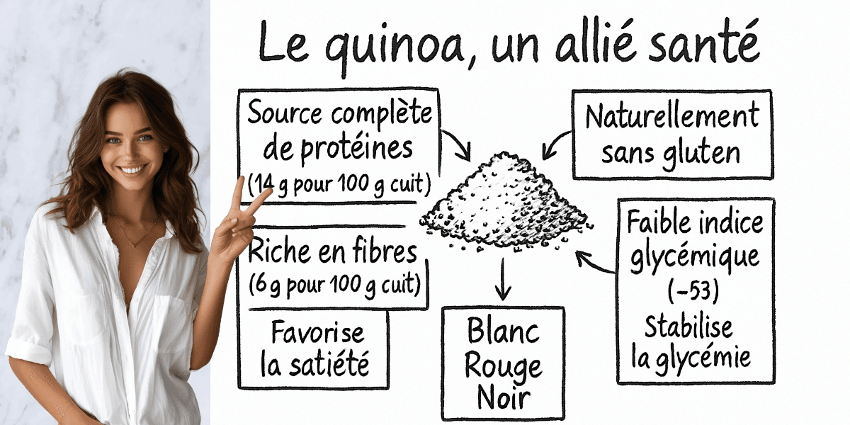 Quinoa healthy : les bienfaits pour votre santé 4 Résumé visuel de l’article