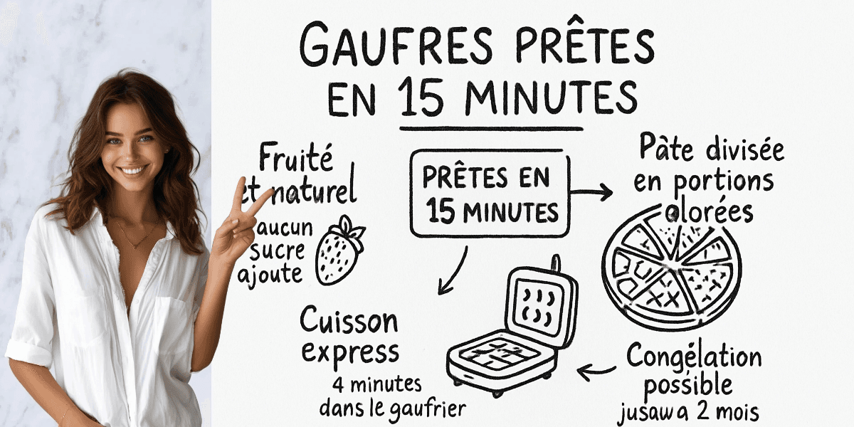 Recette gaufre arc-en-ciel framboise basilic : Ă©patez vos enfants en 15 minutes 4 RĂ©sumĂ© visuel de lâarticle