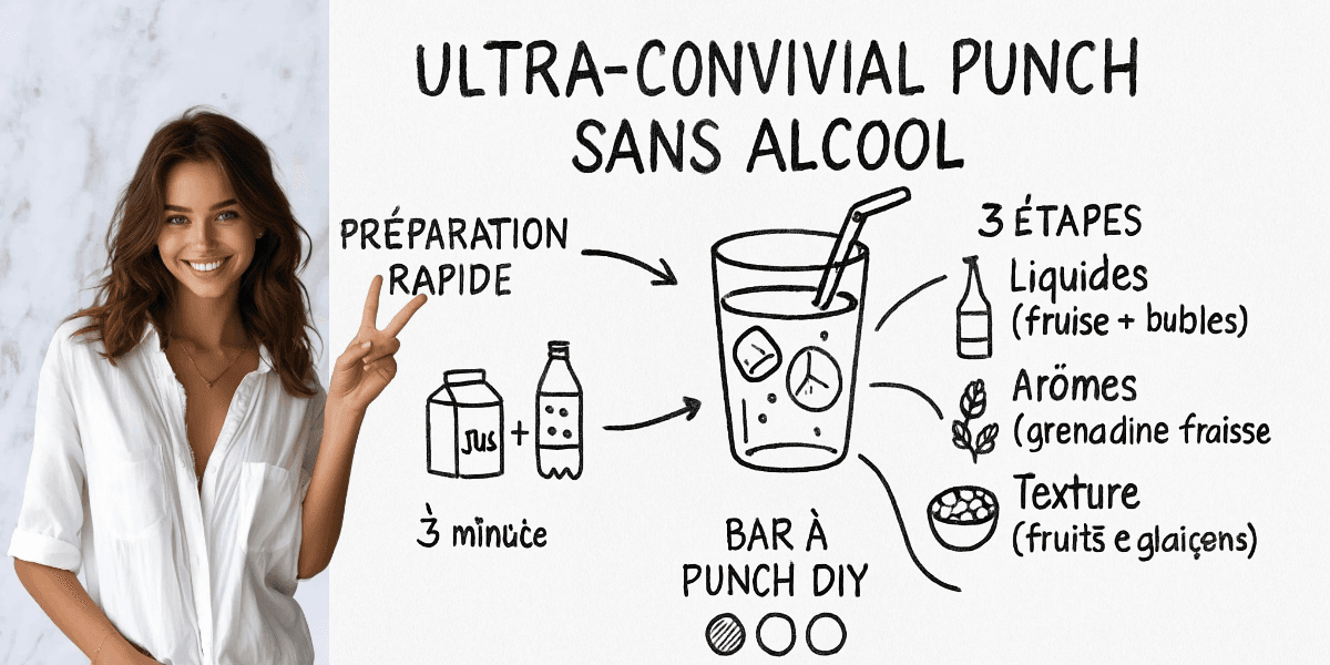 Punch sans alcool : 3 recettes conviviales pour Ă©gayer toutes vos fĂȘtes 4 RĂ©sumĂ© visuel de lâarticle