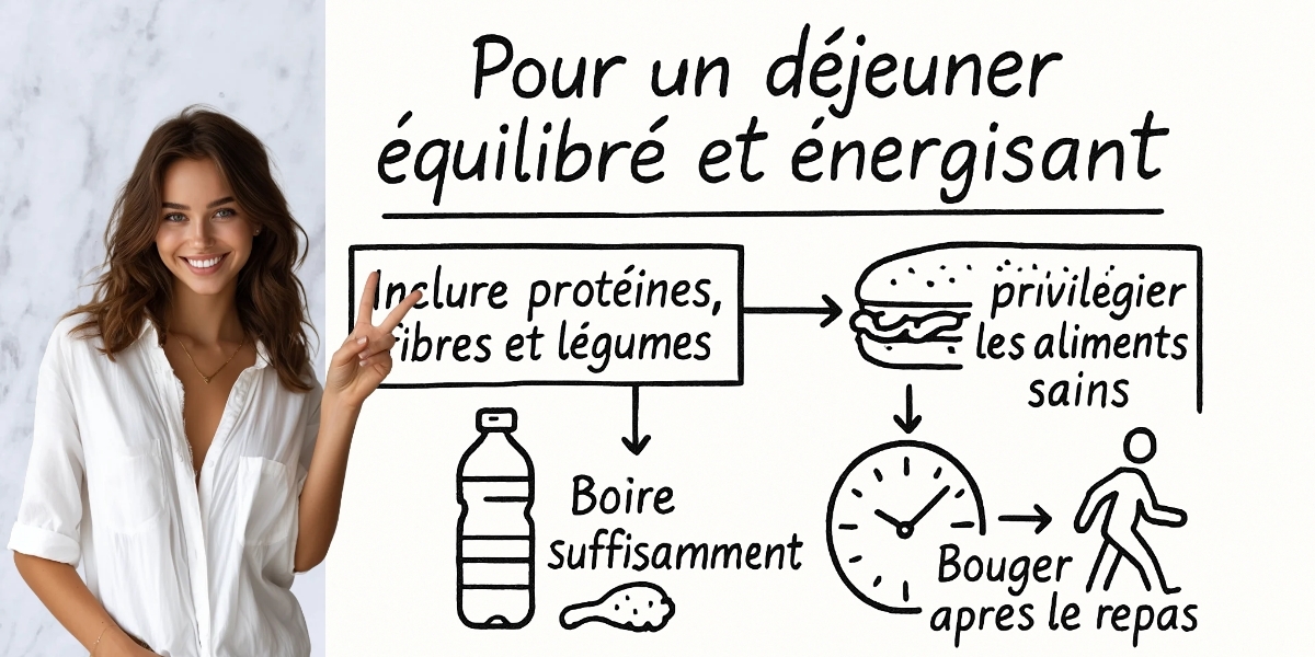 Bien manger le midi : astuces et conseils 4 RĂ©sumĂ© visuel de lâarticle