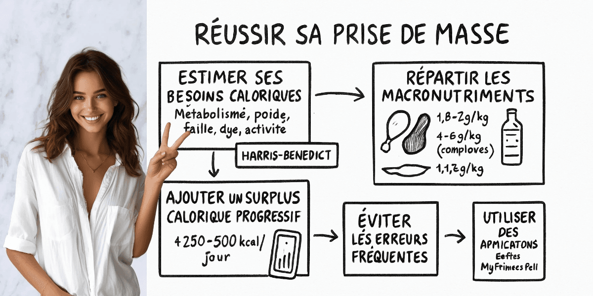 Comment calculer ses calories pour une prise de masse 4 RĂ©sumĂ© visuel de lâarticle