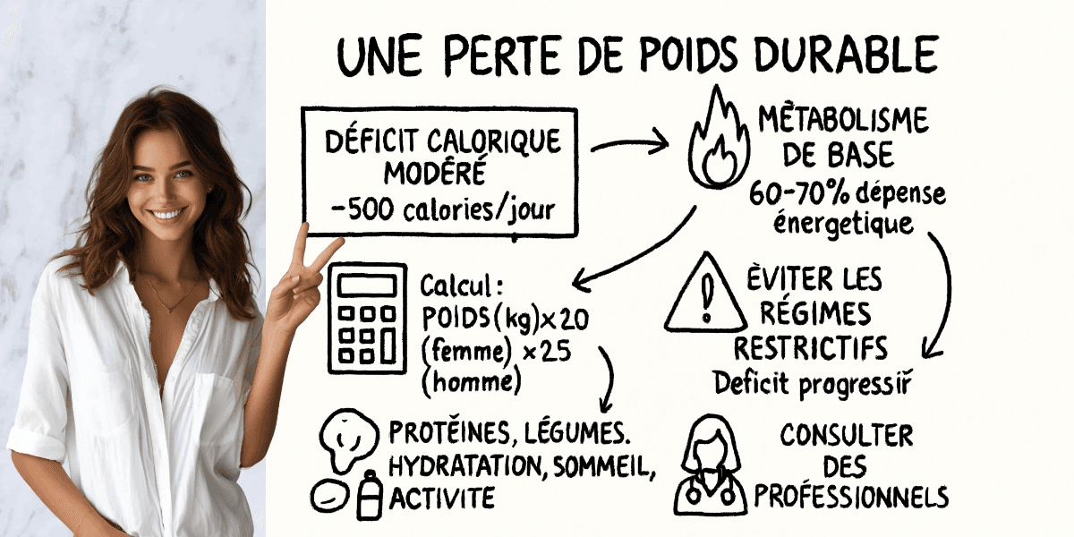 DĂ©ficit calorique : c'est quoi ? 4 RĂ©sumĂ© visuel de lâarticle
