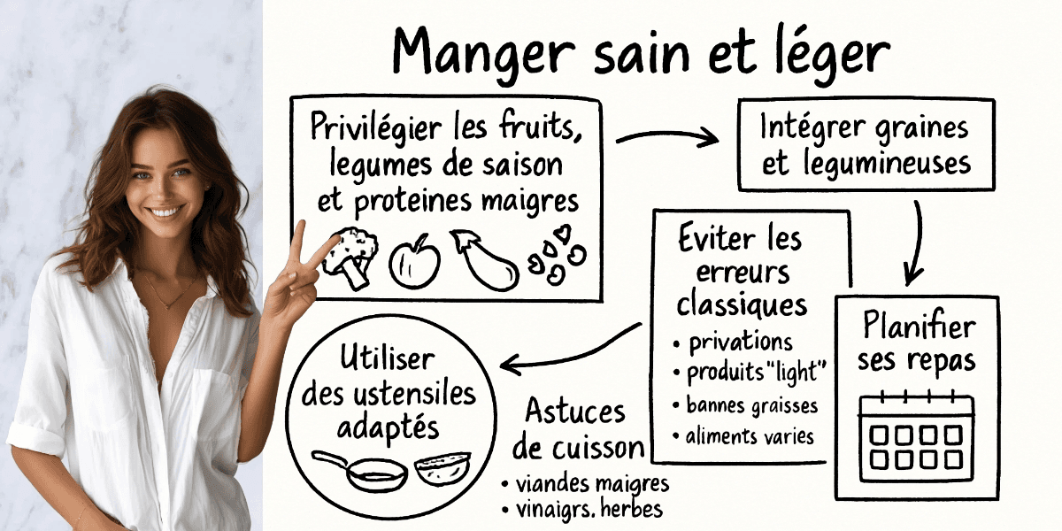 Comment Manger Léger Pour Une Vie Saine 4 Résumé visuel de l’article