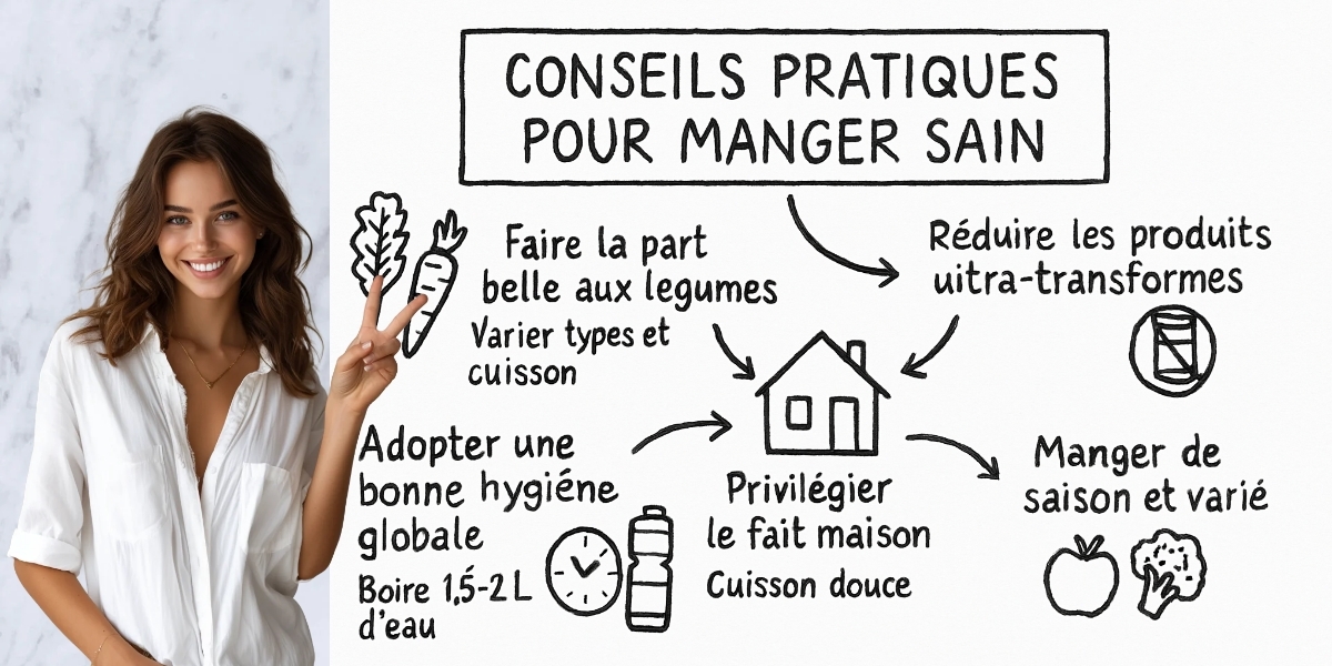 Comment manger plus sainement au quotidien 4 RĂ©sumĂ© visuel de lâarticle