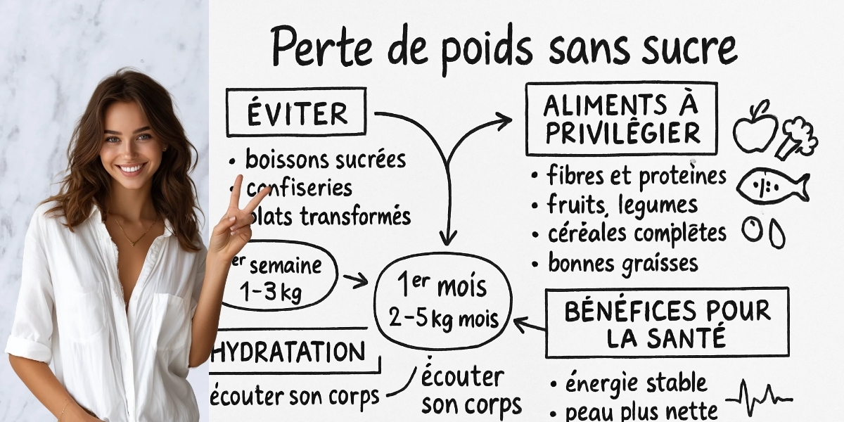 Quelle perte de poids en arrĂȘtant le sucre ? 4 RĂ©sumĂ© visuel de lâarticle
