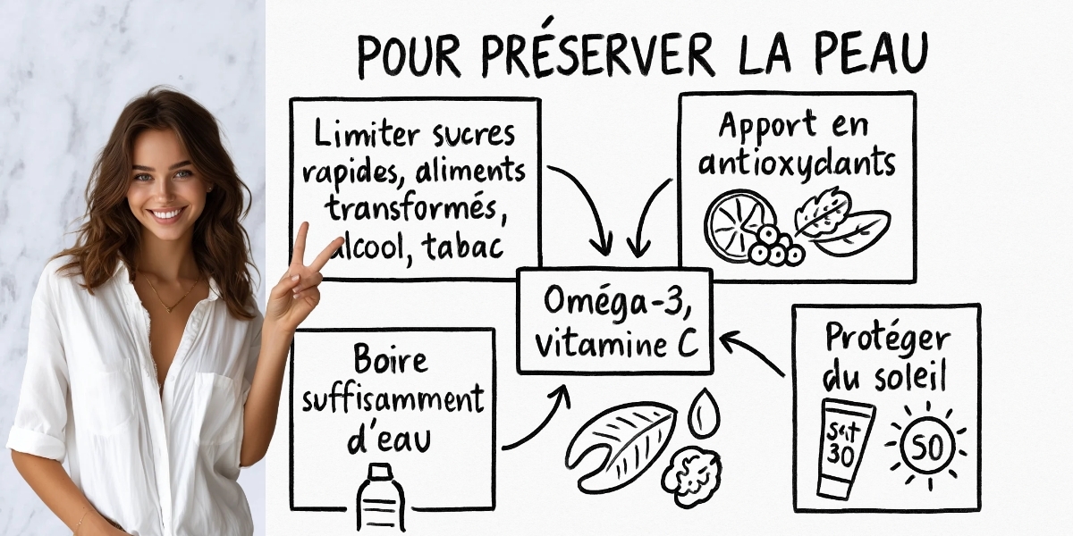 Quelle alimentation pour éviter les rides ? 4 Résumé visuel de l’article
