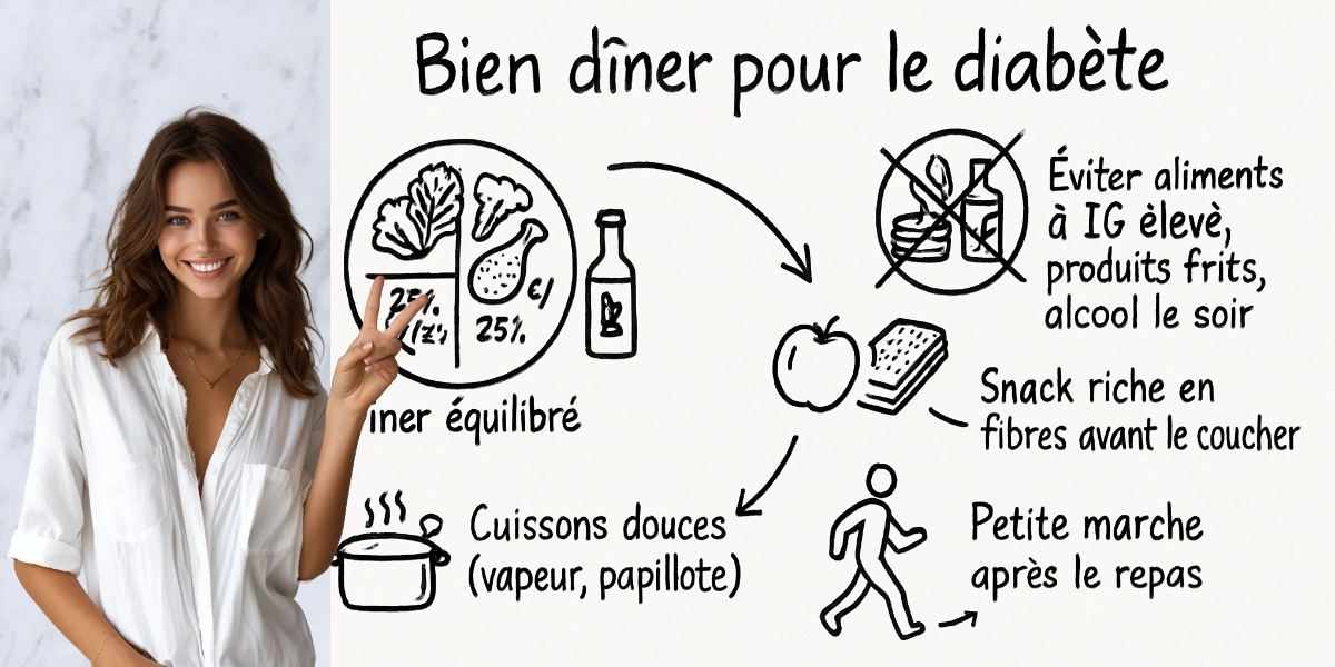 Quel repas du soir pour un diabétique ? 4 Résumé visuel de l’article