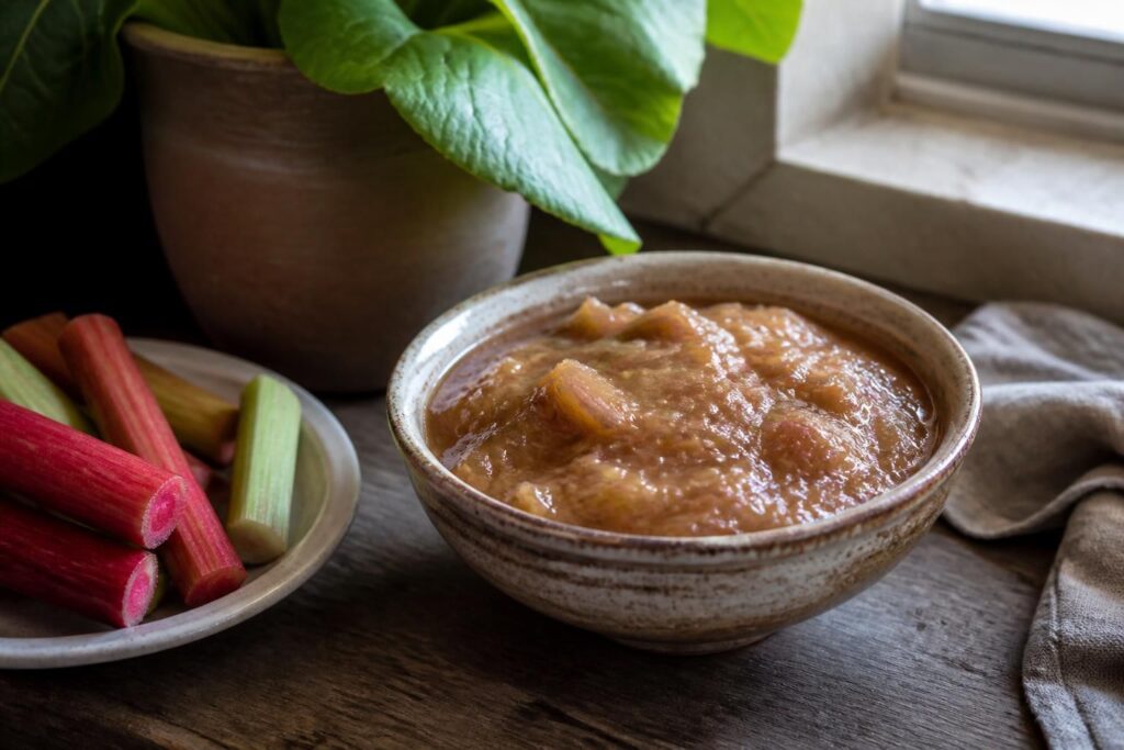 découvrez notre compote de rhubarbe sans sucre, une recette simple et naturelle qui élimine l'acidité pour un goût doux et équilibré. idéale pour une alimentation saine et gourmande.