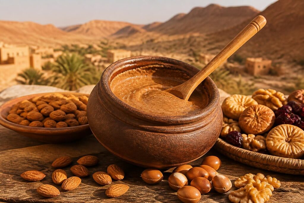 explorez l'amlou marocain, une délicieuse pâte traditionnelle du sud du maroc, riche en saveurs et en histoire culinaire.