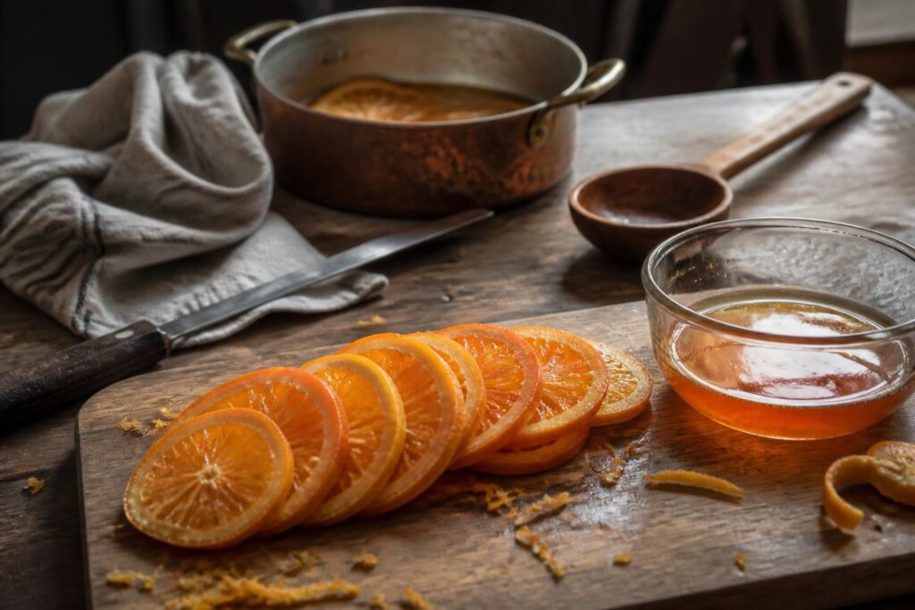 découvrez une recette facile et rapide pour préparer des oranges confites maison, parfaites pour agrémenter vos desserts et pâtisseries.