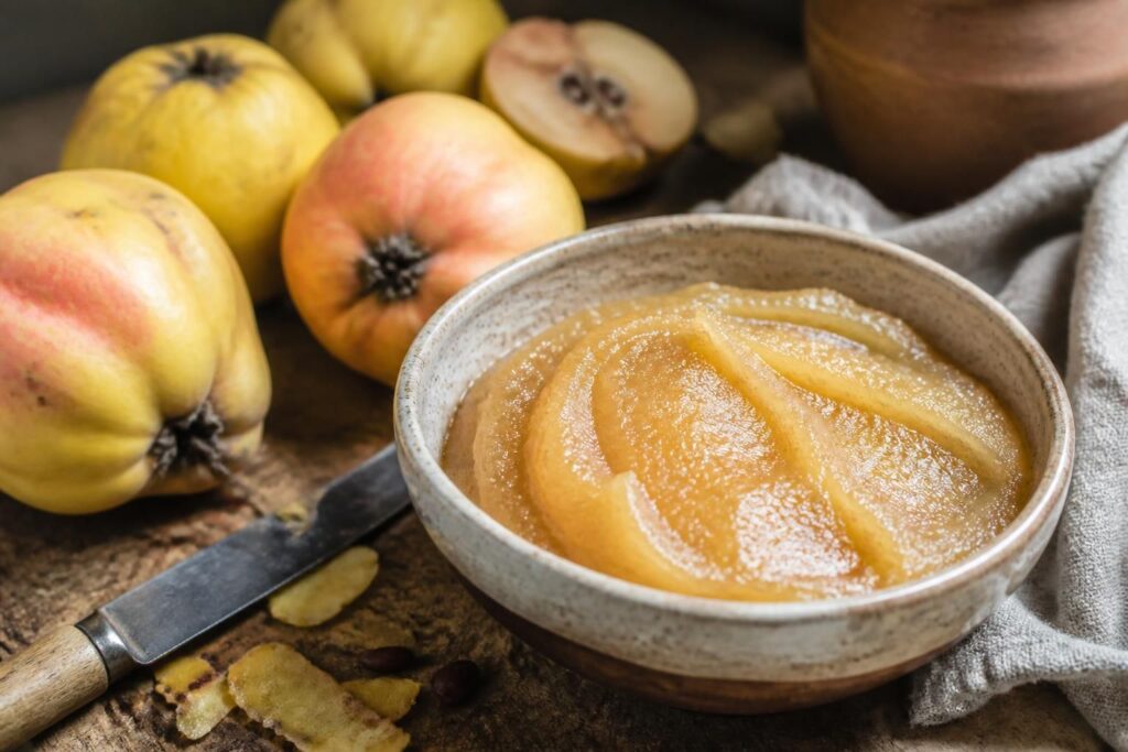 découvrez notre recette facile de pâte de coing sans sucre, une préparation naturelle et saine qui garde sa tenue parfaite à chaque fois.